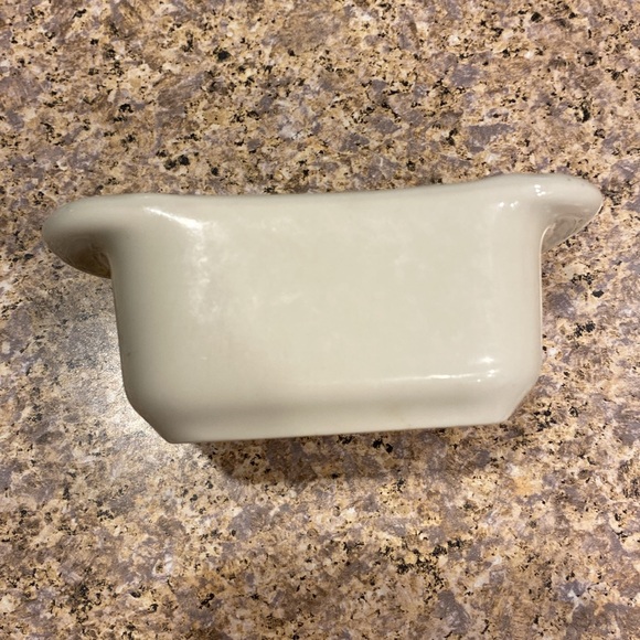 Longaberger Mini Pottery Sweetener Sugar Packet Holder Ivory and Green Vintage - Picture 10 of 17